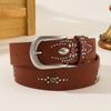 Rivet Bat Faux Leather Belt Punk Style Waistband Women Slimming Fashion Accessory