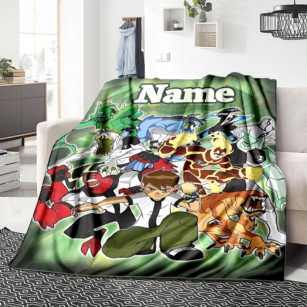 Custom Name Ben Alien Force Adventure Party Blanket For Couch Bed Plush Cozy Fuzzy Blanket Super Soft Warm Blankets For Fall And Winter 09165