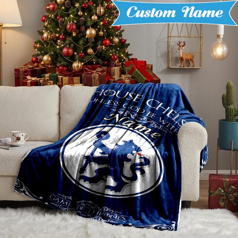 Custom Name House Chelsea Blanket Lightweight Ideal Bedding Blanket Perfect for Travel, Camping, Living Rooms, Sofas, Christmas Gift