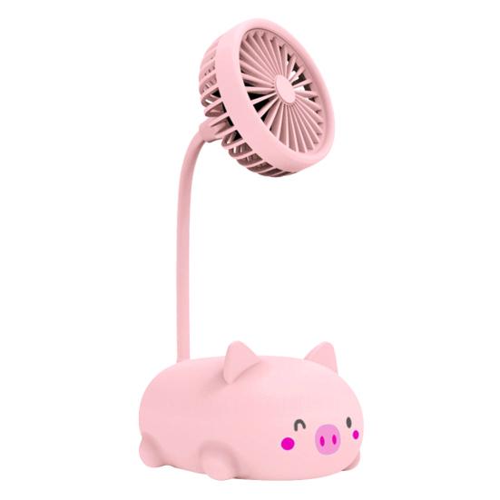 Cute Cartoon Piggy USB Charging Home Bear Portable Office Table Cooling Fan