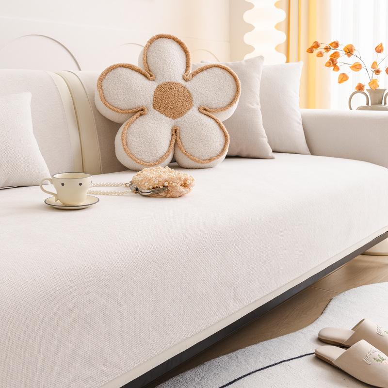 Sofa Cushion Four Seasons Universal Non-Slip Seat Cushions Chenille Simple Modern Solid Color Sofa Cover Cover Cloth