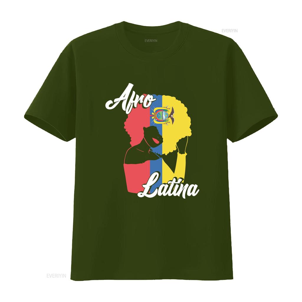 Hispanic Heritage Month T Shirt Ecuador Flag Afro Latina Pride vintage Washed Comfortable streetwear Stylish Soft Stretched