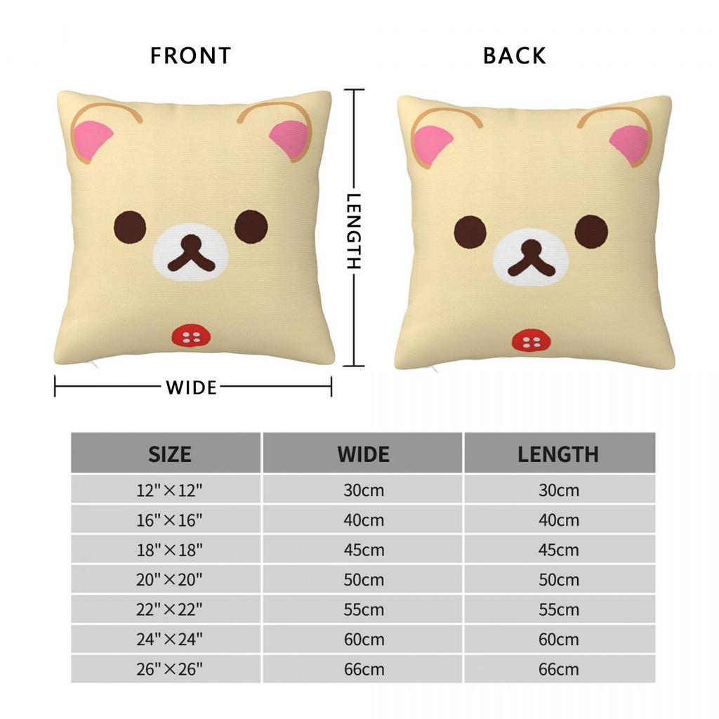 Cartoon Rilakkuma Pillowcases Merch Soft Cushion Cover Decor Pillow Case Cover Home Multi Size