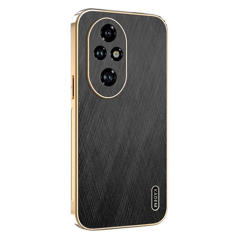 

KADEM For Honor 200 Pro 5G Case Electroplating Silk Texture PU+TPU Phone Back Cover Black