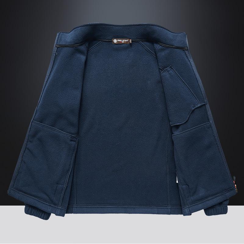 Loose-fitting Daily Youth Fleece Jacket with Side Seams and Zippers.