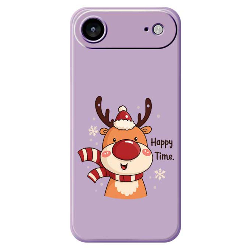 

For iPhone Air Case Happy Time Deer Pattern Printing Straight Edge TPU Phone Back Cover C