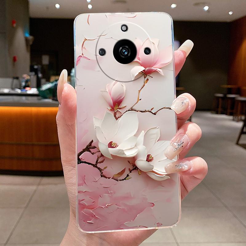 Hülle Für Realme 11 Pro+ 5G Hülle Luxus Mode Schmetterling Blume Transparent Weich TPU Silikon Handyhülle Für Realme 11 Pro Plus Hülle