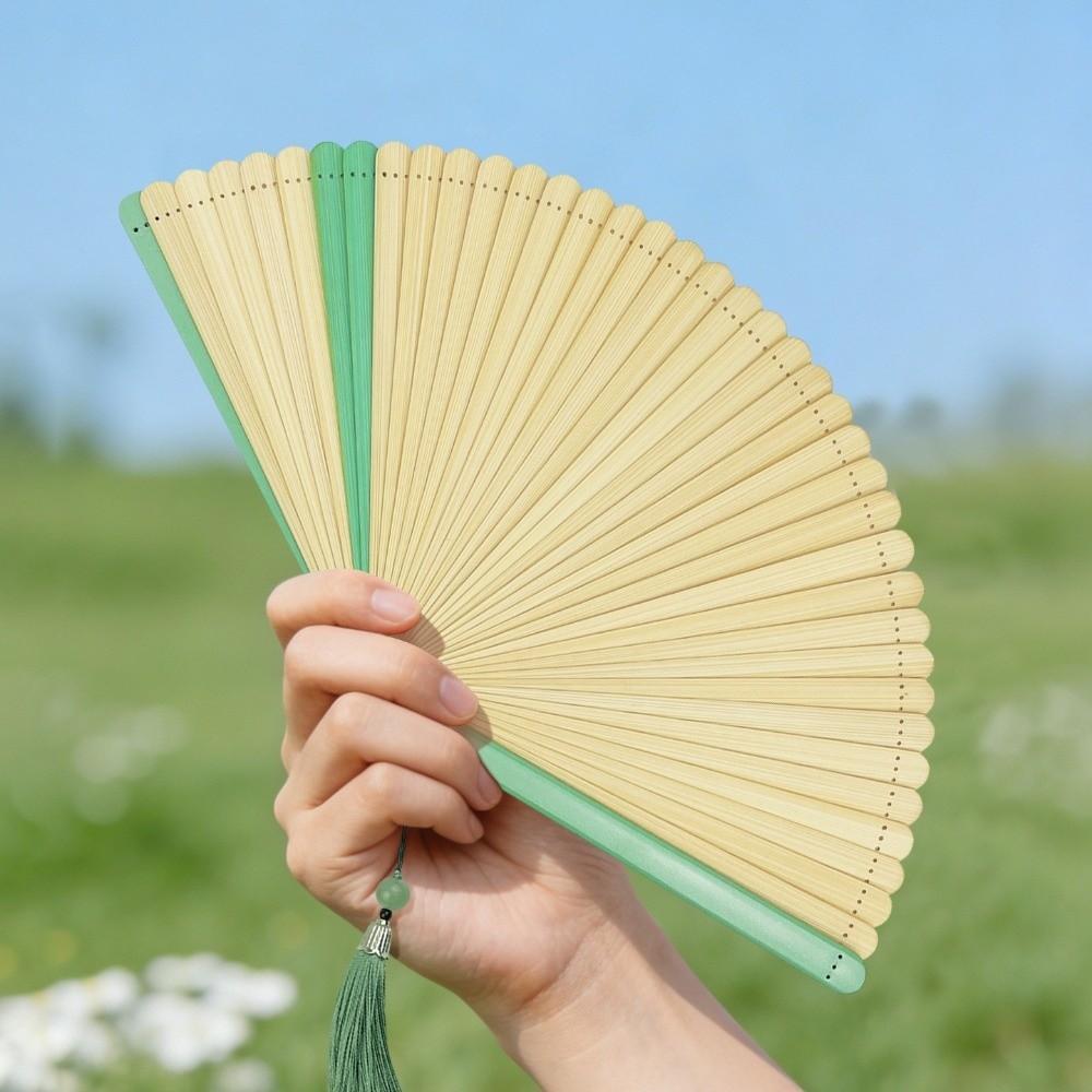 with Tassel Chinese Fan Ancient Style Dance Fan Lightweight Bamboo Folding Fan Photography Props