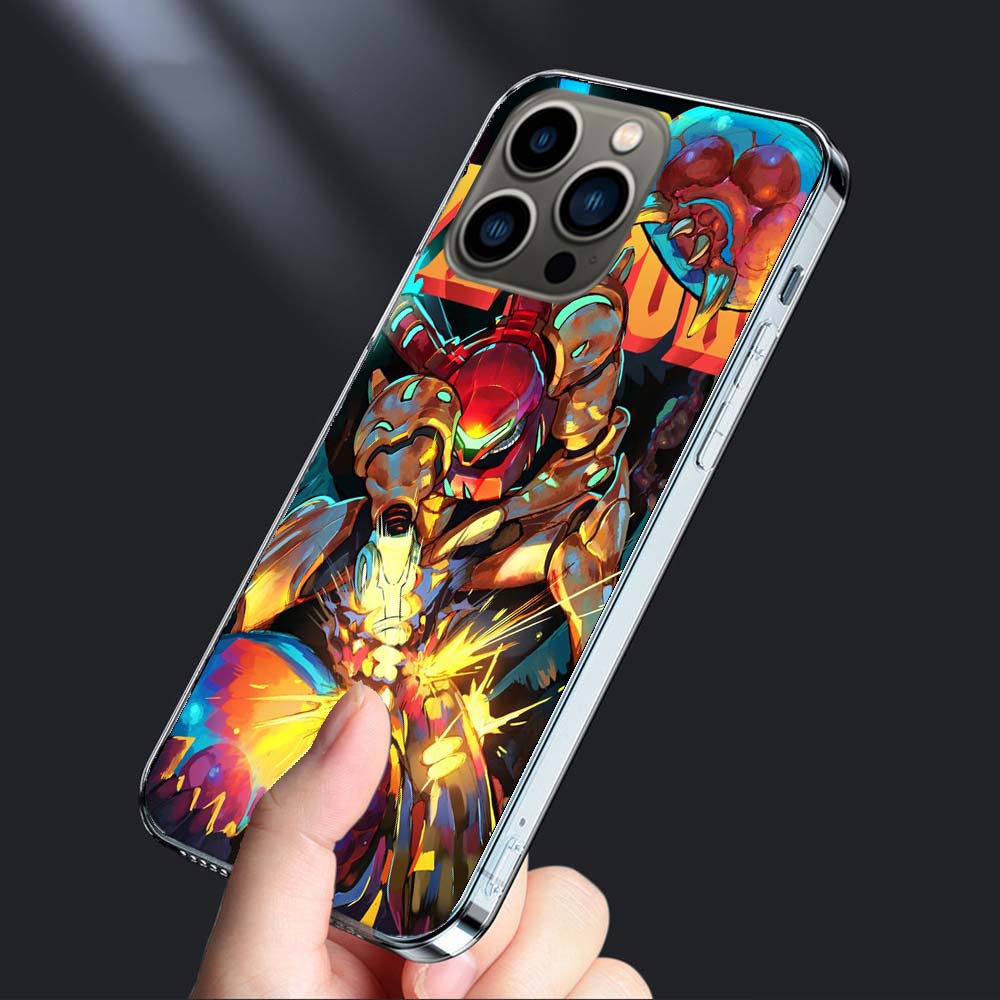 Game M-METROID Phone Case For Iphone 16E 15 Pro 14 Plus 17E 16 17 Pro Max Air 11 12 13 Mini Shockproof Capa Cute Cover TPU Cl