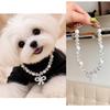 Elegant Princess Pet Necklace: Glazed Bead Collar with Bowknot for Cats & Small Dogs