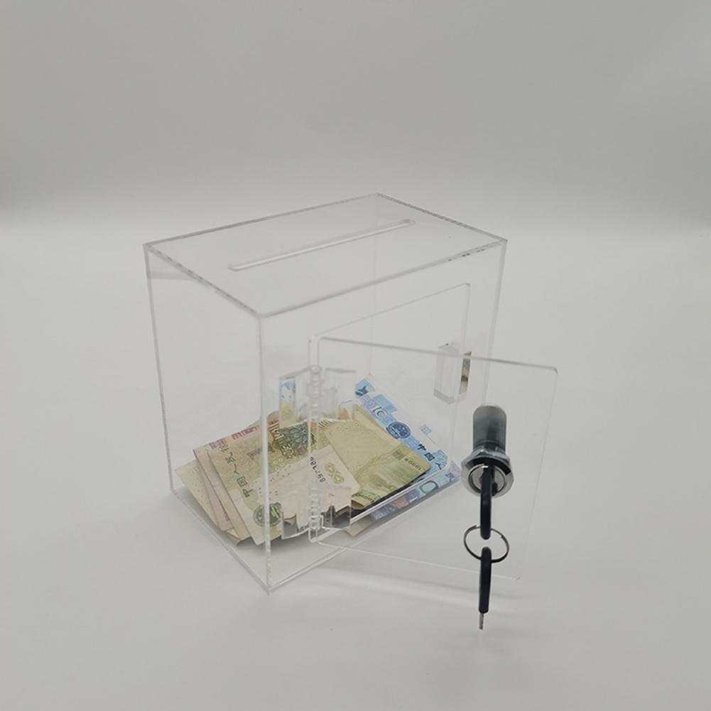 Transparent Piggy Bank Case Money Box with 2 Locked Acrylic Money Box with Ideal Savings Solution for Adults for Gifting
