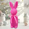 Easter Bunny Statue Freestanding Foam Rabbit Ornament Faux Moss Rabbit Flocked Bunny Figurine Centerpiece for Desk Mantel Dining Table