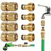 1 Paar 3/4-Zoll massive Messing- Gartenschlauchverbinder, auslaufsichere Heavy-Duty-Kupplung mit US-Standard NPT-Gewinde.