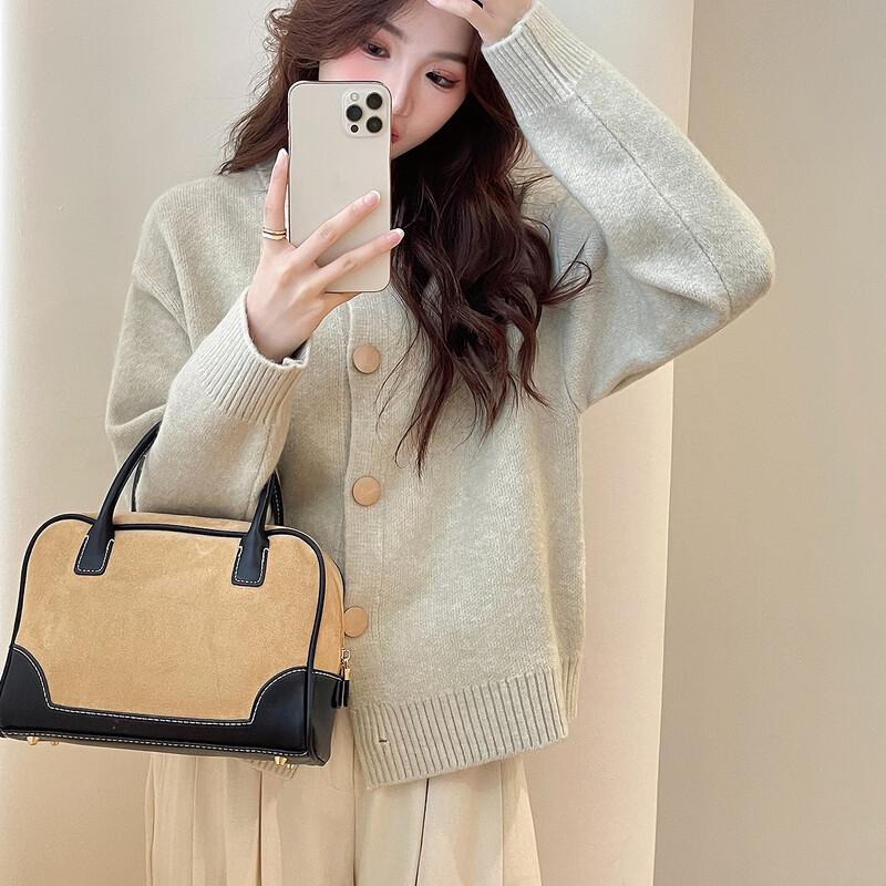 TonLion Women's 2025 A/W Loose Fit Round Neck Cardigan