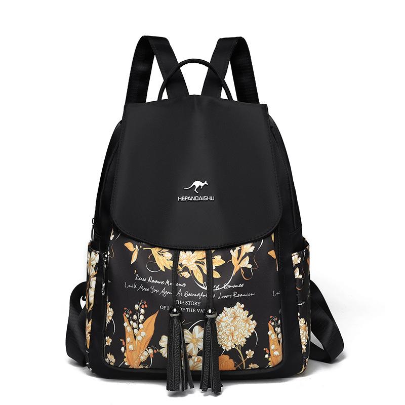 

Женский легкий дорожный рюкзак с принтом жёлтый