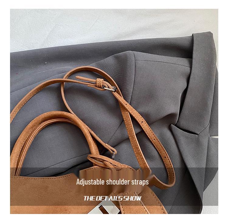 Women's Large Capacity Suede Crossbody Bag - 2025 New Autumn/Winter High-End Commuter Platinum Tote