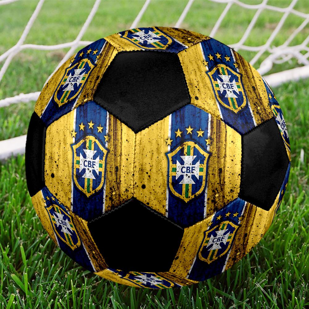SIZE 5 Brazil National Football Team Soccer Ball Colorful All Ages Machine Stitched PVC Competition Ready Durable High-Bounce