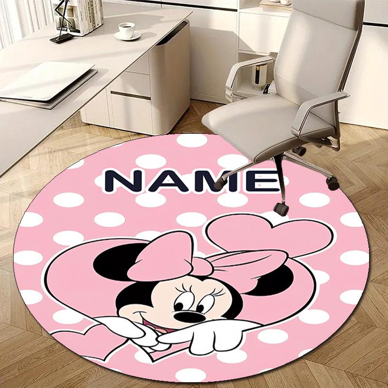 Personalized M-Minnie Round Chair Office Rug - Perfect for Mat, Office Chair & More - Ideal Gift for Birthdays and Holidays