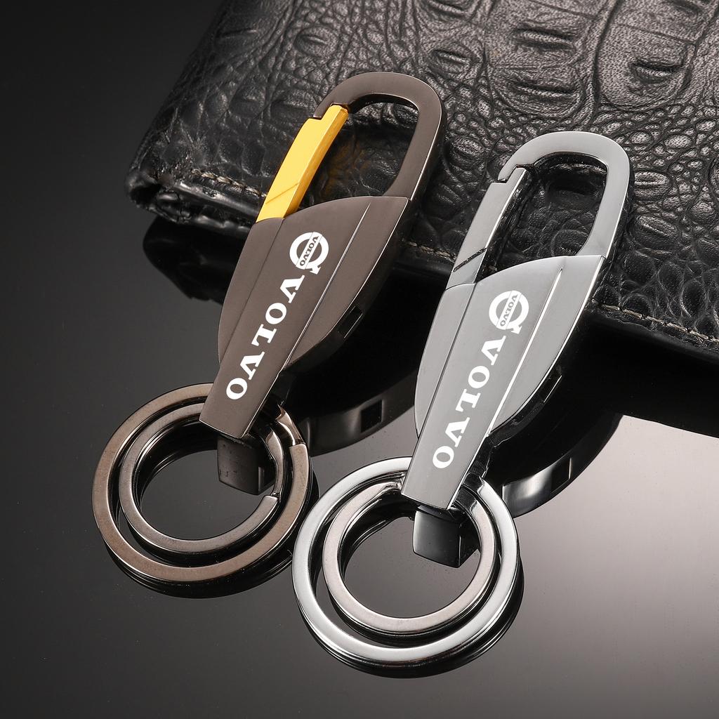 Zinc Alloy Car Key Chain Anti-Lost Keychain With KeyRing For Volvo Xc60 Xc90 V40 V60 S60 V50 V90 S80 C40 XC40 V70 XC70 C30 C70