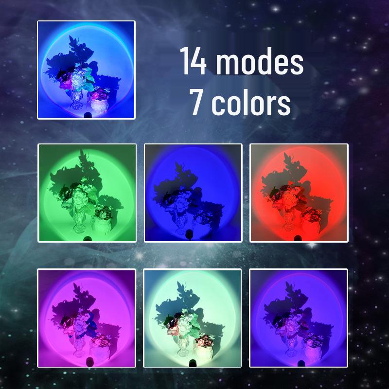 USB Sunset Lamp: Atmosphere & Rainbow Projection Light