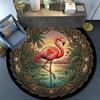 Flamingo Tropical Paradise Round Area Rug Under Office Chairs Bedroom Living Room Home Decor