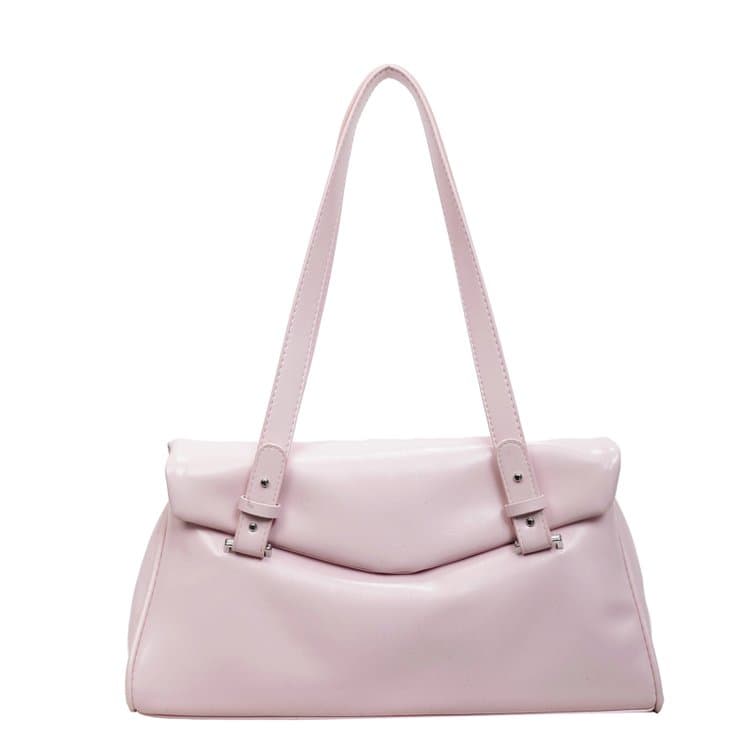 Vintage glossy soft leather commuter shoulder underarm bag