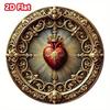 Decorazione Murale in Latta Sacro Cuore Vintage 2D Decorazione Religiosa Oro Rosso Regalo Spirituale