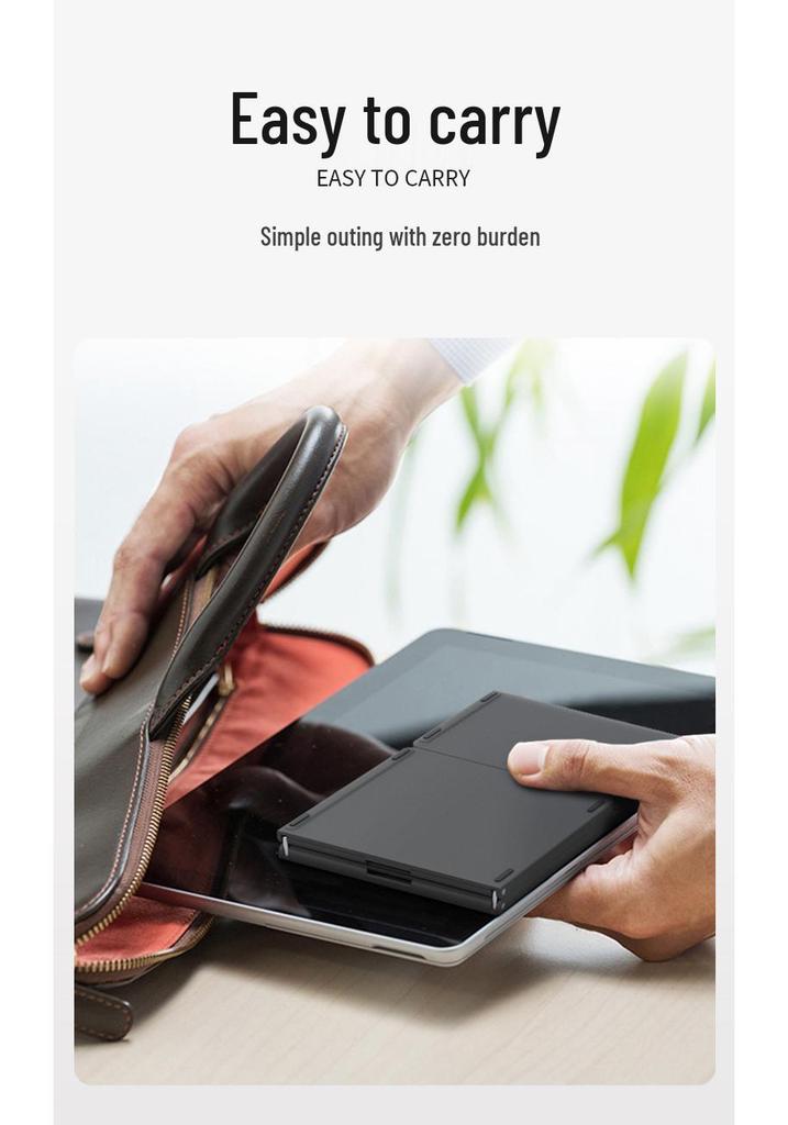Ultra-Thin Tri-fold Bluetooth Keyboard with Touchpad for Phone/Computer
