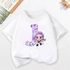 KPop Demon Hunters Child Short Sleeve T-shirt Cartoon Rumi Mira Zoey A-Z Print Cotton Tops Kawaii Summer Casual Tees Kids Gifts