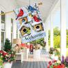 1pc Winter Cardinals Welcome Garden Flag Double-Sided Polyester Yard Decor, Outdoor Lawn Flag, No Electricity Needed, Seasonal Home Decoration