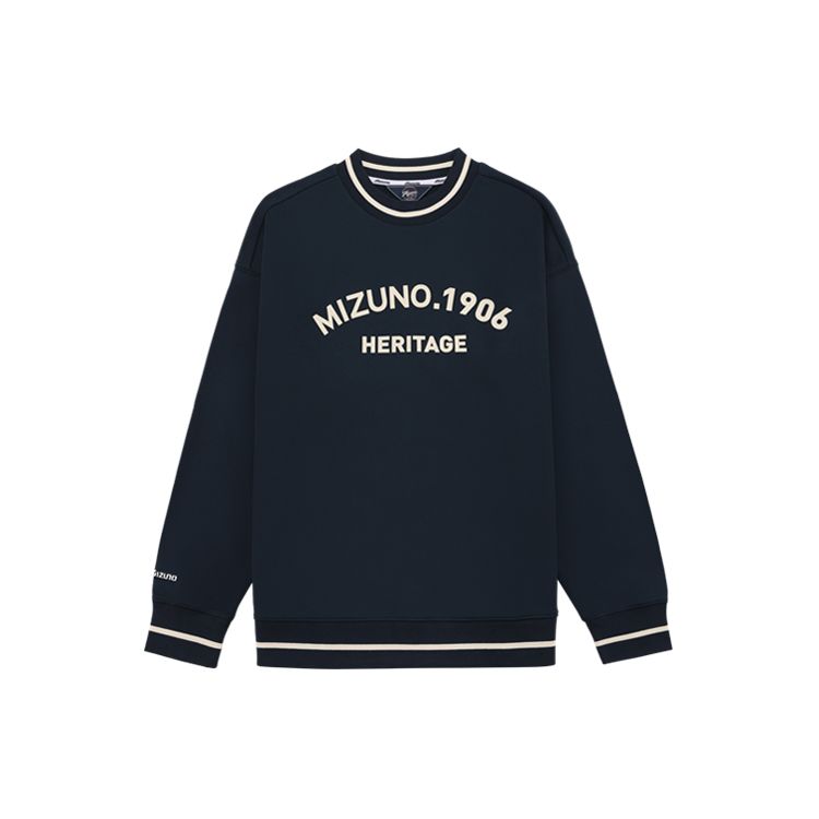 Mizuno Heritage Series Loose Fit Knitted Pullover Sweatshirt Unisex sweatshirt Navy-Blue D2CC36H115 L