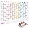 2026 Wall Calendar Large Annual Calendar with Colorful Stickers Paper Blank Poster Calendar Chart 365 Days Daily Planner for Office Home Foldabl