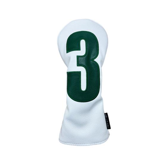 Faux Leather Golf Club Head Cover for Drivers Fairway Woods Hybrids No.1/3/5/U Headcover Soft Velvet Green Putter Head Protector