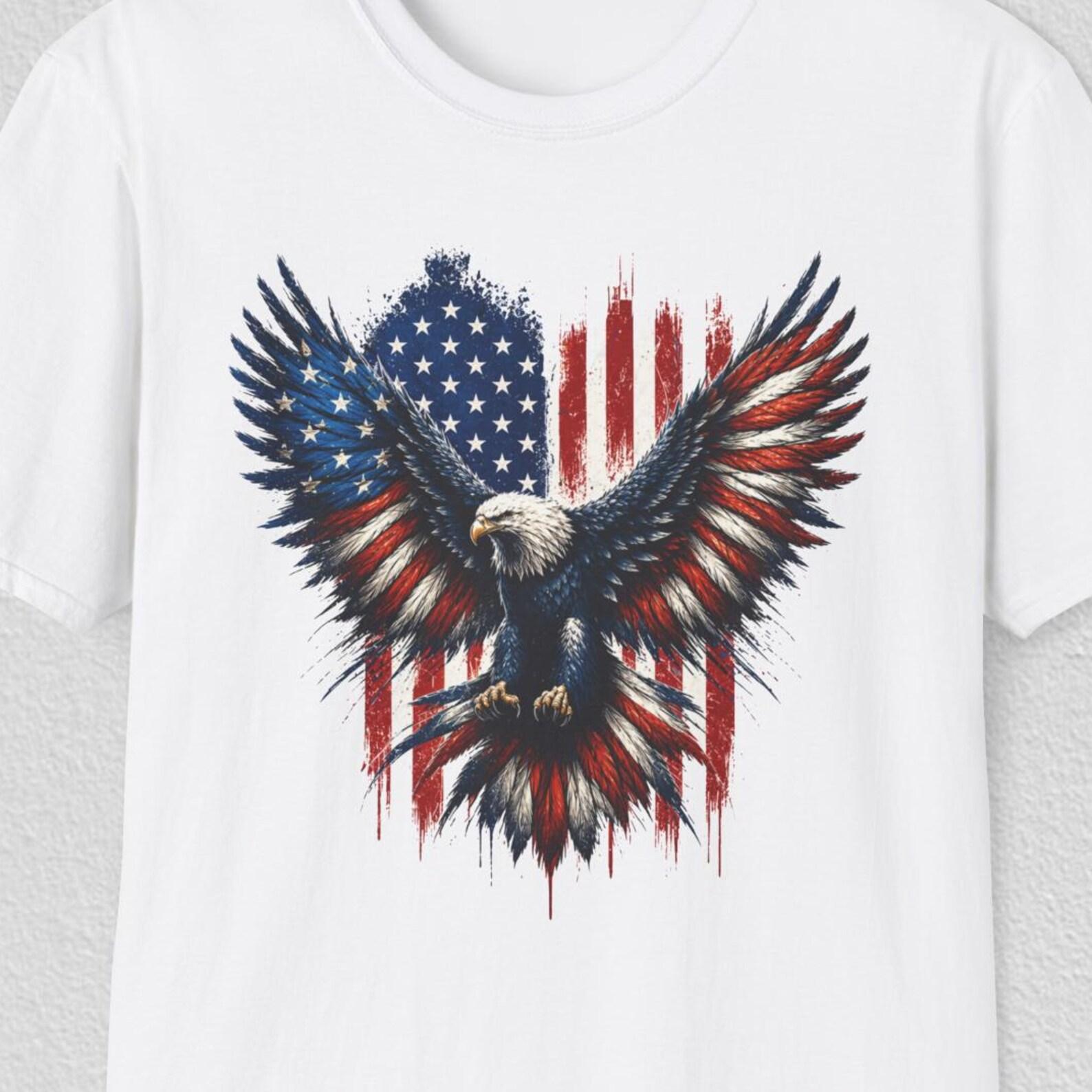 American Eagle Shirt, USA Flag Patriotic T shirt, Bald Eagle Tee, 4th of July Shirt, Independence Day Shirt, USA Pride Tee S