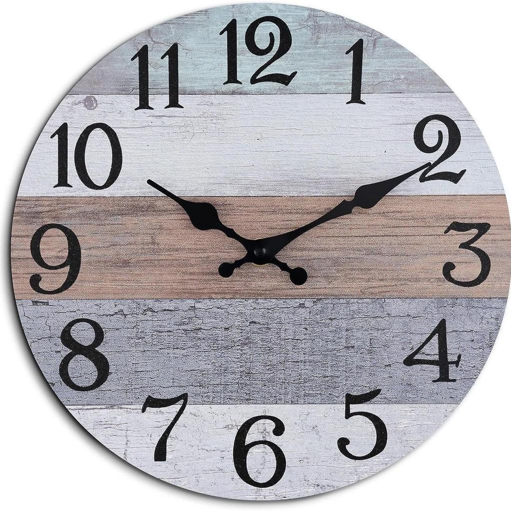 10palcové tiché dekorativní dřevěné nástěnné hodiny do obývacího pokoje a ložnice