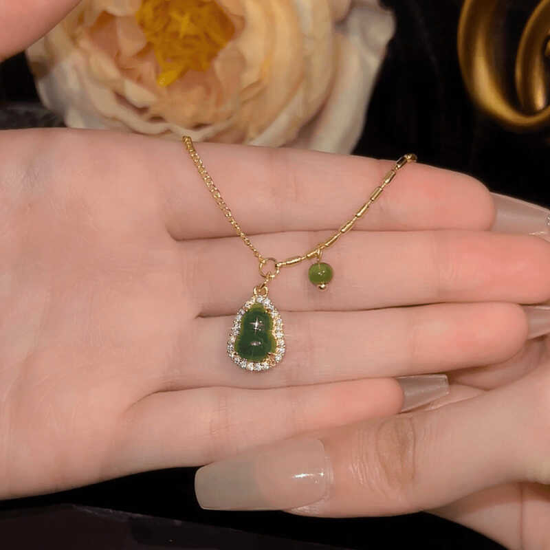 Zircon Resin Gourd Pendant Bracelet New Chinese Light Luxury High-end Temperament Anklet Niche Fashion Versatile Jewelry