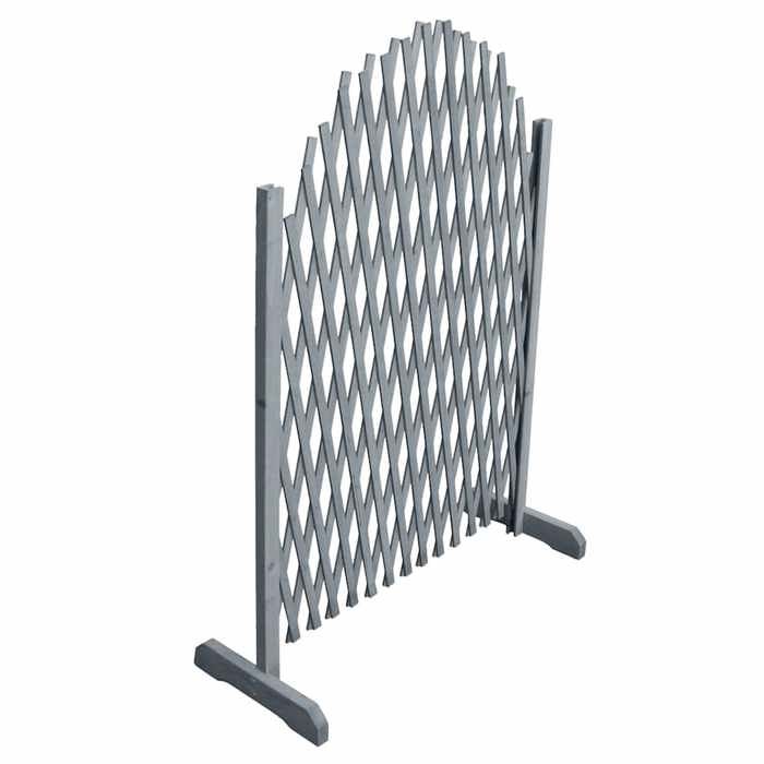 VidaXL Clôture en Treillis Panneau de Clôture Treillis Extensible Support Rosiers Jardin Arrière-Cour Extérieur 1,8x1 m Gris 310036