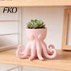 Octopus Shaped Flowerpot 3D Printed Vase, Flowerpot, Creative Planter Pot, Artistic Funny Animal Statue for Indoor Outdoor Plants Garden Decorations
