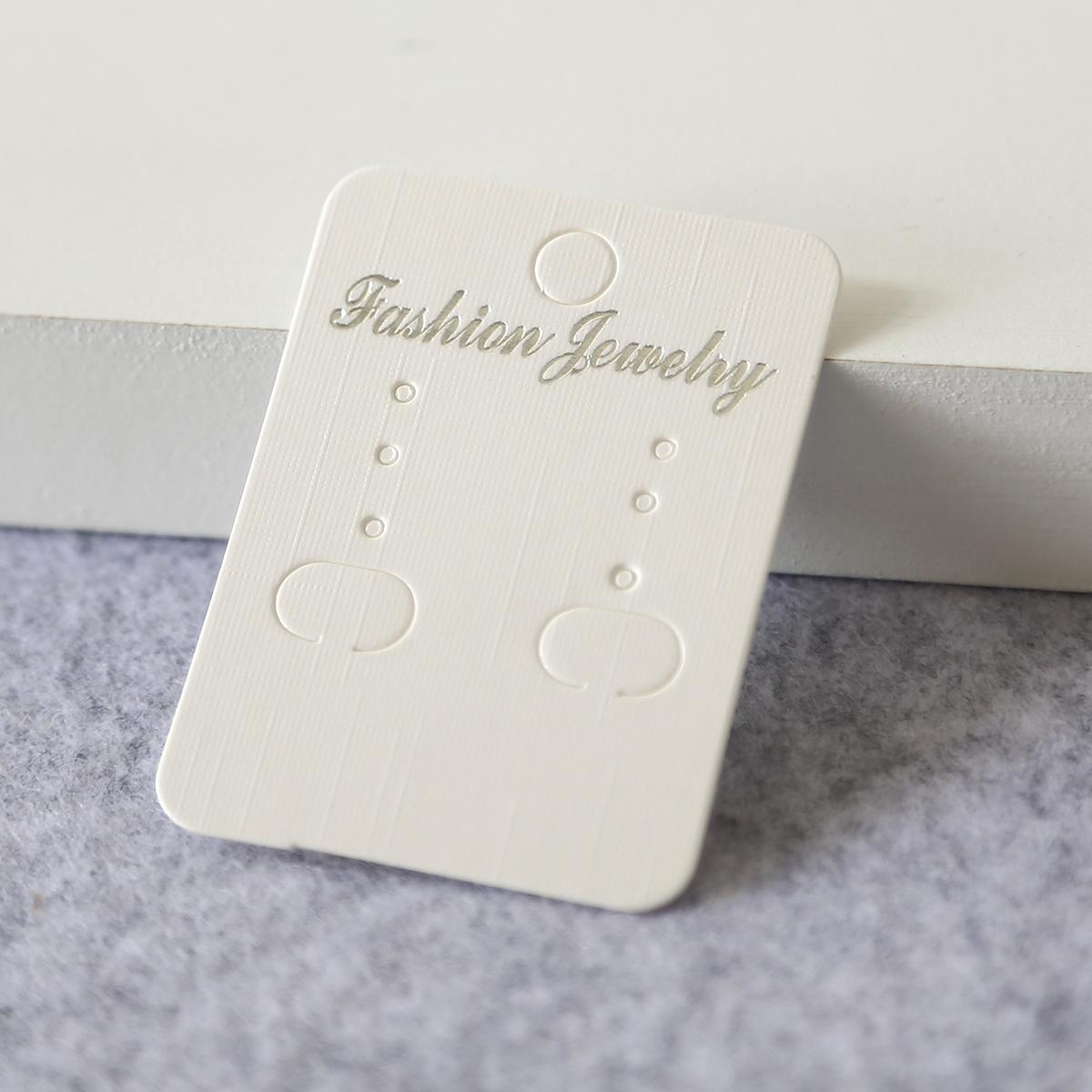 

100 шт./пакет, крафт-бумага, лента для волос, упаковка для карточек, ПВХ-бирки, демонстрационные карты для ювелирных изделий, серьги, браслет, ожерелье, подвесные открытки 3.8x5.5cm белый