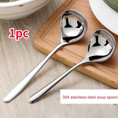 1pc Stainless Steel Thickening Spoon Creative Long Handle Durable El  Pot Spoon Soup Ladle Home Kitchen Essential Tools