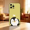 Cute Pudgy Penguin Phone Case For iPhone17,16,15,14,13,12 Plus,Max Soft Silicone Black Cover