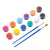 12-Color Acrylic Paint Strips with Plaster Doll for Kids DIY Graffiti, 3ml Each
