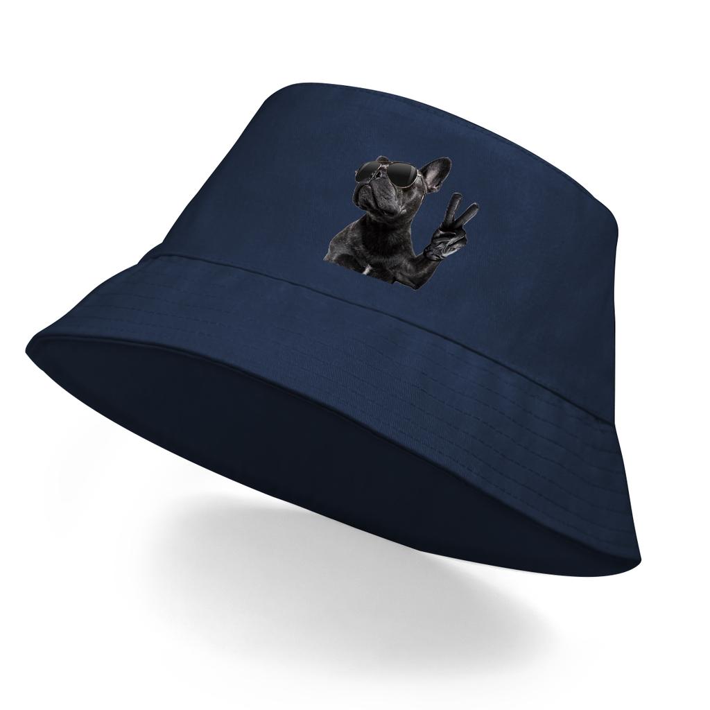 Cool Dog Wear Glasses Print UV Protection Bucket Hat Solid Bucket Hats Man Warm Fisherman Ideal Choice For Hiking Summer Hat