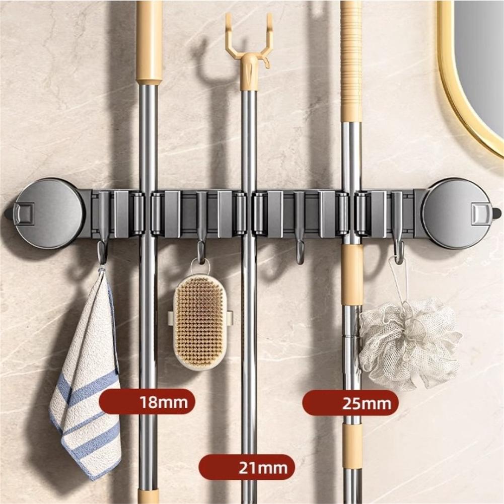 Space Saver Broom Hanger Garage Storage 43.7*7.5*5.5cm Easy Installation Indoor Storage Kitchen Organizer For Brooms