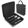 CASEMATIX Wireless Microphone Case Fits Up To 10.8-inch Microphone System Supports 4 Microphones Travel Storage for Singing Karaoke Black