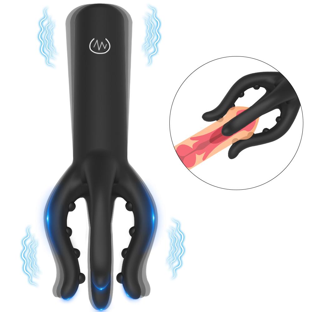 Penis Training Vibrator 360° Glan Wrapped Delay Exerciser Stimulate Masturbation Massager 10 Speed Sex Toy for Men  Pleasure