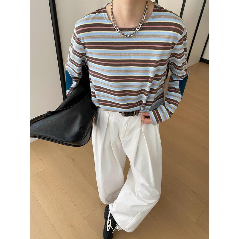 Sinan Ранняя весна Ретро Полосатое Сердечко Нашивка Футболка SN8647 Medium зелёный