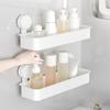 Yousheng Wall Mounted Suction Cup Storage Rack Strong Load-bearing Easy To Install Bathroom Caddy Soap Makeup Storage Shelf
