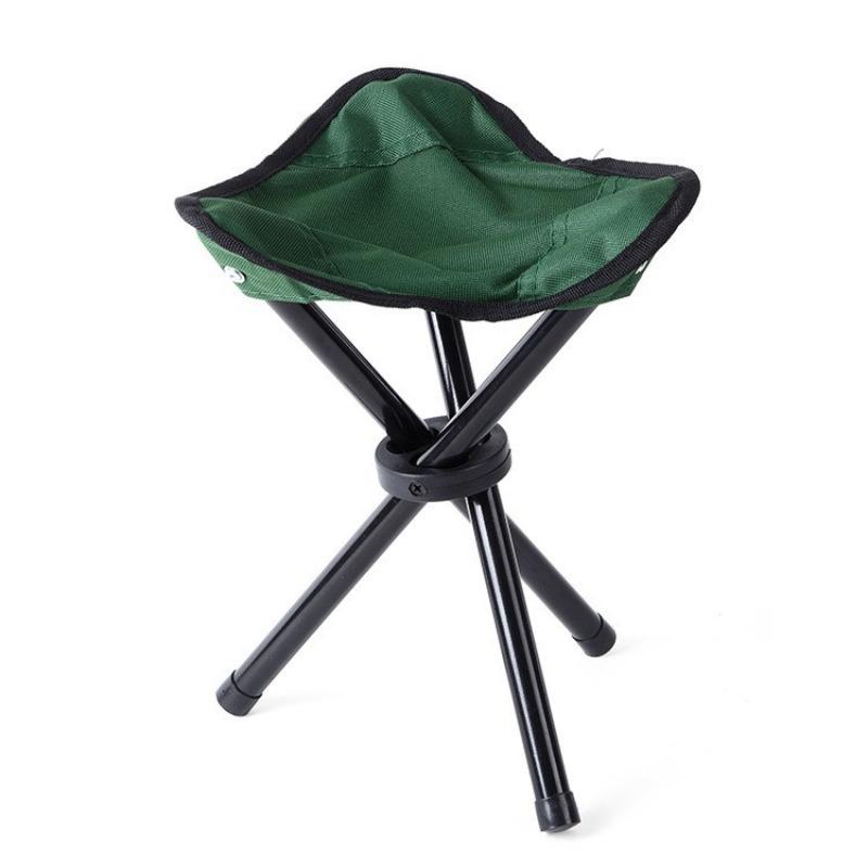 Thickened Fishing Stool Camping Three Legged Stool Small Horse Tie Folding Chair Outdoor Portable Folding Triangle Stool Gift