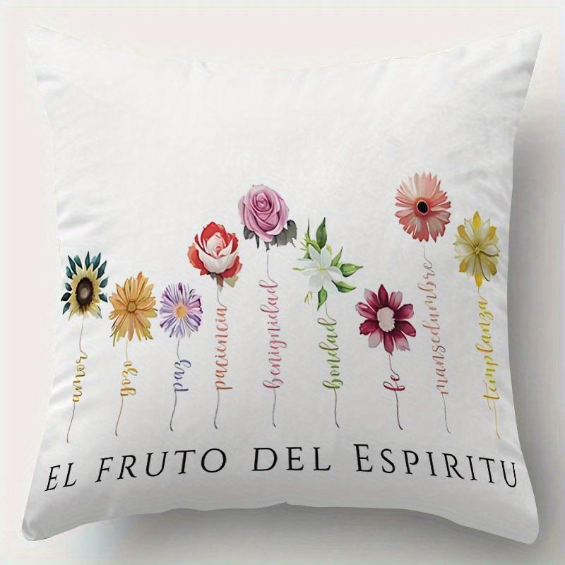 pc Spanish Christian Quote Pillow Cover D DoubleSided Print Polyester Cushion Case for Home Car Interior Sofa Bedroom Decor